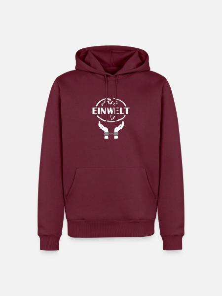 Einwelt - Männer Premium Bio Hoodie - Burgunderrot