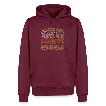 Les chiens sont mes personnes préférées - Sweat à capuche Premium bio Homme - bourgogne - Devant - Nico (187cm)