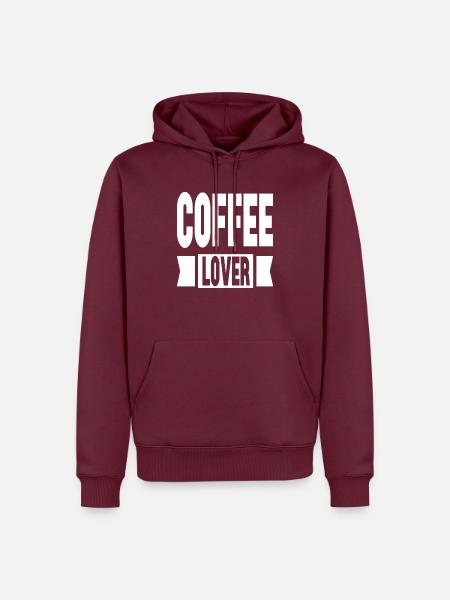 Coffee Lover - Männer Premium Bio Hoodie - Burgunderrot