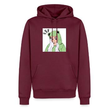 I don`t know - Männer Premium Bio Hoodie - Burgunderrot - Vorne - Nico (187cm)
