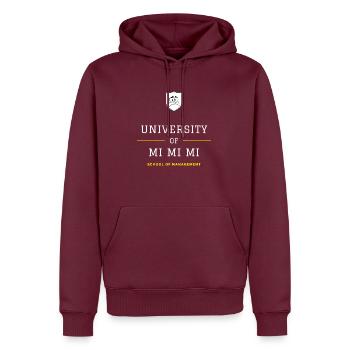 Mi Akadmie 3 - Männer Premium Bio Hoodie - Burgunderrot - Vorne - Nico (187cm)