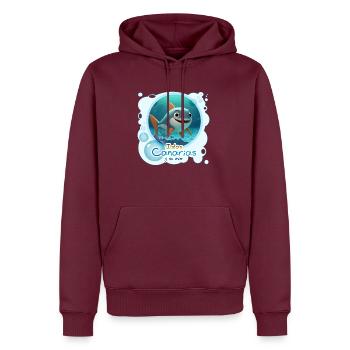 Hai - Männer Premium Bio Hoodie - Burgunderrot - Vorne - Nico (187cm)