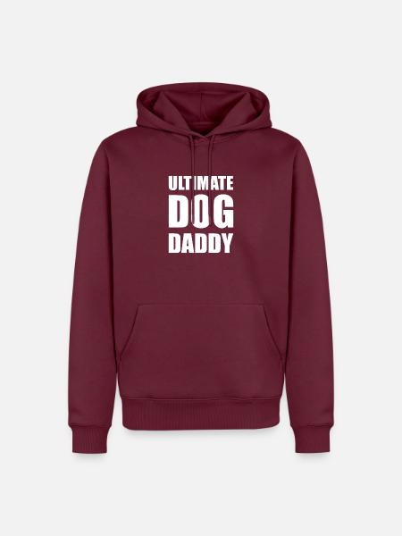 Hunde Papa - Männer Premium Bio Hoodie - Burgunderrot