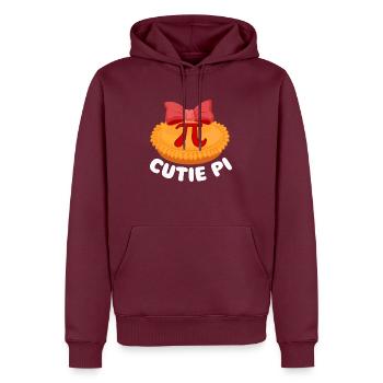 Cutie Pi - Cadeau de geek scientifique pour les amoureux des mathématiques de la journée Pi - Sweat à capuche Premium bio Homme - bourgogne - Devant - Nico (187cm)