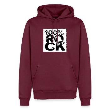 100 % Prozent Rock Heavy Metal Musik Text Logo Fun - Männer Premium Bio Hoodie - Burgunderrot - Vorne - Nico (187cm)