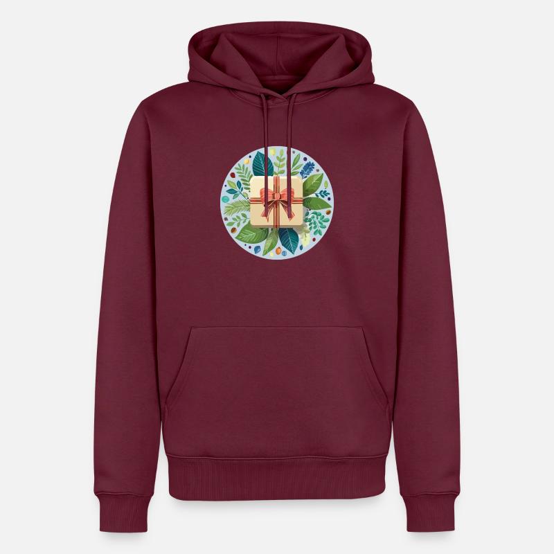 Weihnachtsgeschenk - Männer Premium Bio Hoodie - Burgunderrot