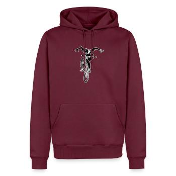 Bmx MTB Bike - Männer Premium Bio Hoodie - Burgunderrot - Vorne - Nico (187cm)