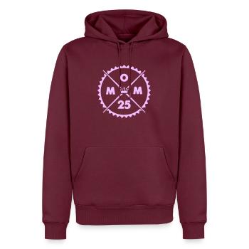 Maman 25 - Sweat à capuche Premium bio Homme - bourgogne - Devant - Nico (187cm)