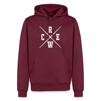 crew - Men’s Premium Organic Hoodie - burgundy - Front - Nico (187cm)