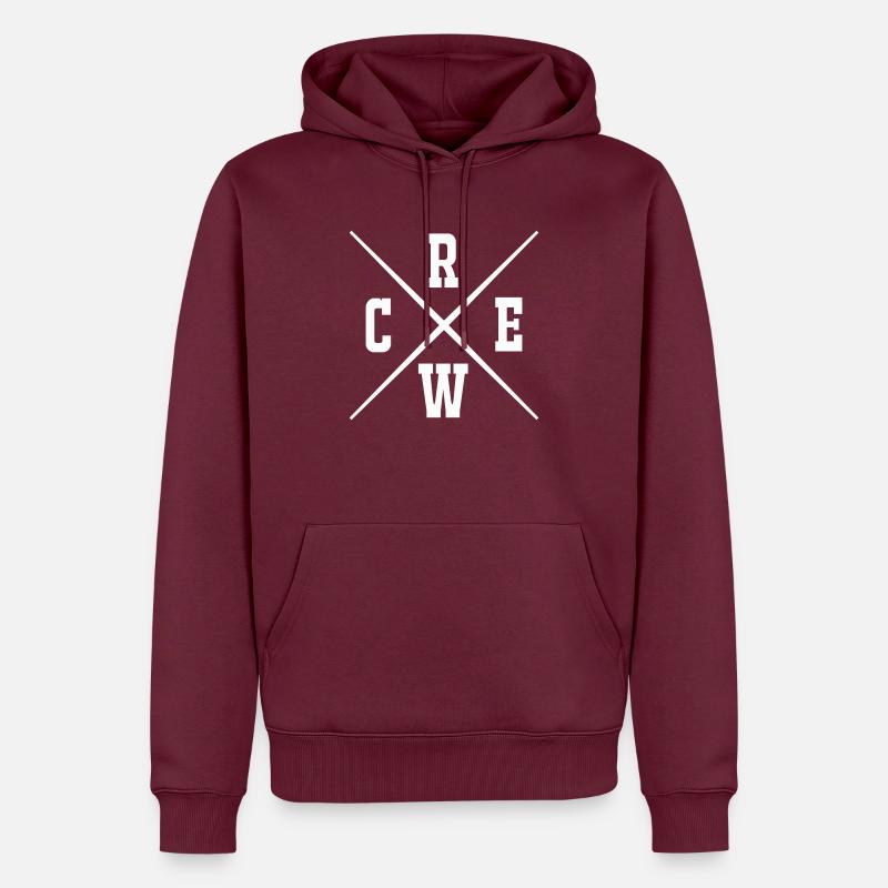 équipage - Sweat à capuche Premium bio Homme - bourgogne