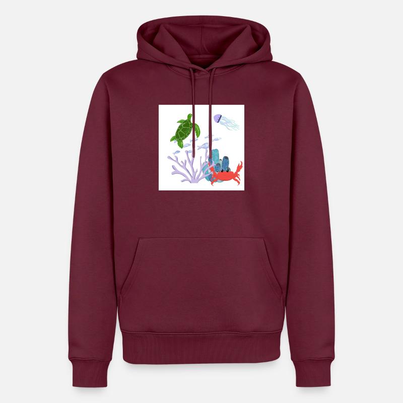 Récif corallien - Sweat à capuche Premium bio Homme - bourgogne