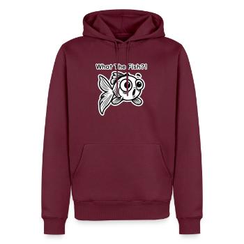 Shocked Goldfish - What The Fish Design - Sweat à capuche Premium bio Homme - bourgogne - Devant - Nico (187cm)