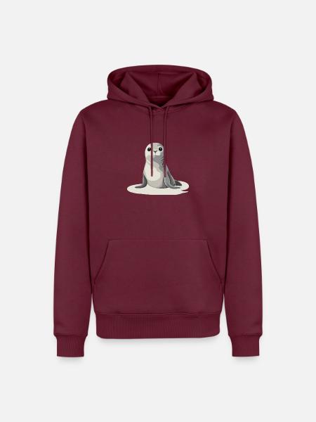 Seerobbe Seehund - Männer Premium Bio Hoodie - Burgunderrot