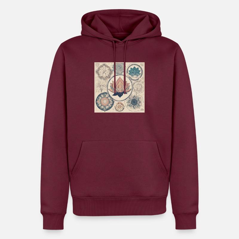 Floraison éternelle - Sweat à capuche Premium bio Homme - bourgogne