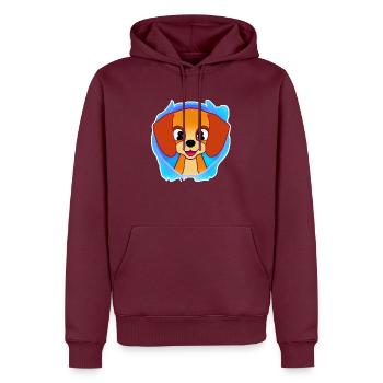 Dog Cartoon Cute Funny Dogs Animal Animals Puppy 5 - Men’s Premium Organic Hoodie - burgundy - Front - Nico (187cm)