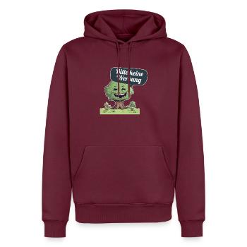 Bitte keine Werbung sagt der Baum - Männer Premium Bio Hoodie - Burgunderrot - Vorne - Nico (187cm)