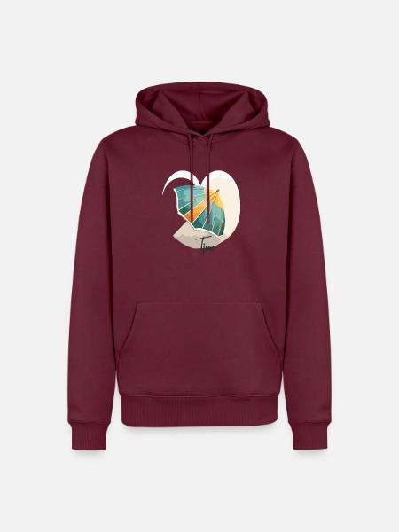 Time for myself - Männer Premium Bio Hoodie - Burgunderrot