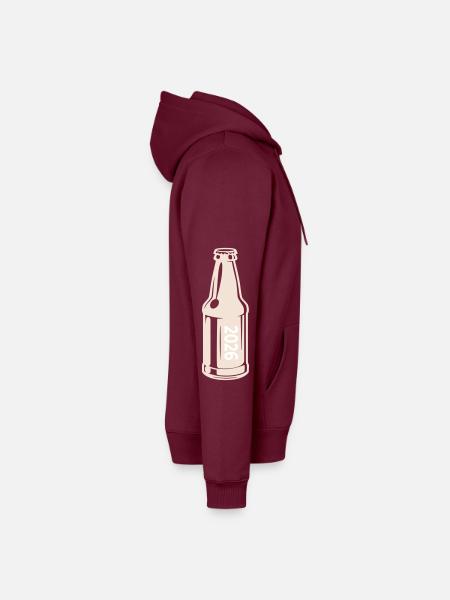 Bier 2026 Bierflasche - Männer Premium Bio Hoodie - Burgunderrot