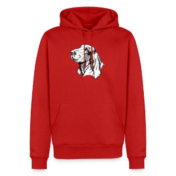 Bracco Italiano Portrait - Sweat à capuche Premium bio Homme - rouge - Devant - Nico (187cm)