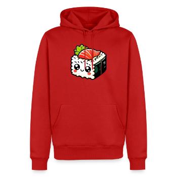 Sushi - Männer Premium Bio Hoodie - Rot - Vorne - Nico (187cm)