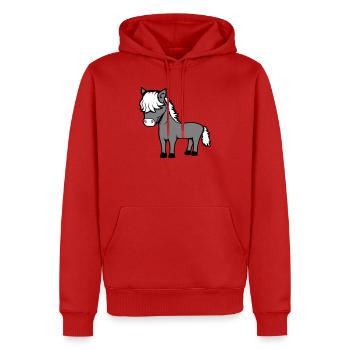 Pferd Bob Haare Frisur Pony Fohlen Niedlich Comic - Männer Premium Bio Hoodie - Rot - Vorne - Nico (187cm)
