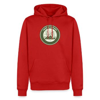 Compost de vers : sol indépendant - Sweat à capuche Premium bio Homme - rouge - Devant - Nico (187cm)