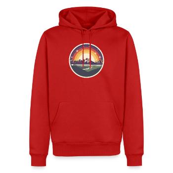 Sunset in mountain landscape - Men’s Premium Organic Hoodie - red - Front - Nico (187cm)
