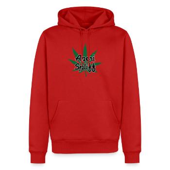 Aperi Spliff – Cannabis – Gras - Männer Premium Bio Hoodie - Rot - Vorne - Nico (187cm)