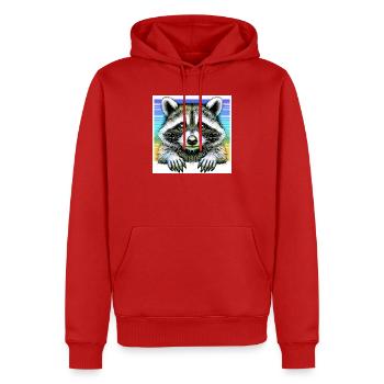 Raton laveur - Sweat à capuche Premium bio Homme - rouge - Devant - Nico (187cm)