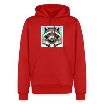 Raton laveur - Sweat à capuche Premium bio Homme - rouge - Devant - Nico (187cm)