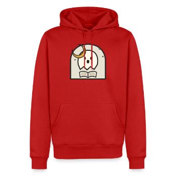 Lire l’esprit sous la lumière de la lune - Sweat à capuche Premium bio Homme - rouge - Devant - Nico (187cm)