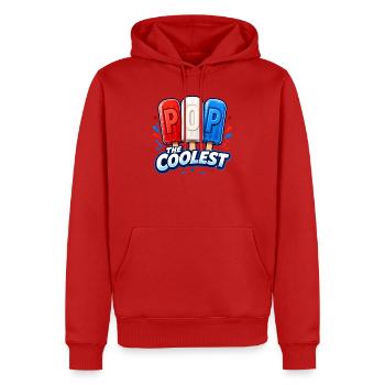 Funny grandpa, the coolest dad - Men’s Premium Organic Hoodie - red - Front - Nico (187cm)
