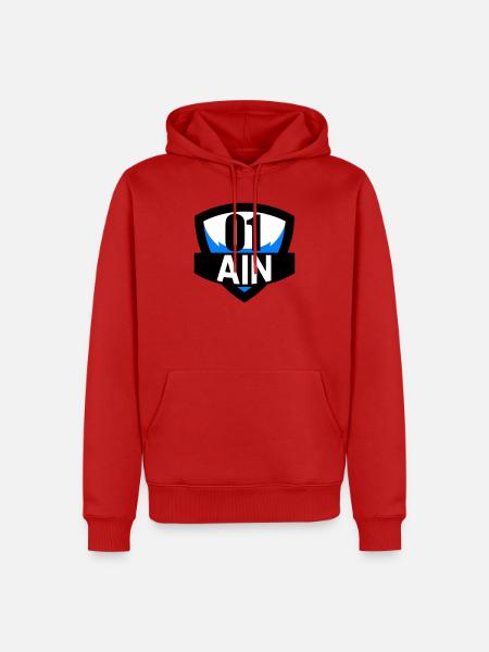 01 Ain - Männer Premium Bio Hoodie - Rot