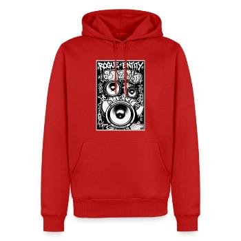 Rogue Entity Graffiti-Sprecher - Männer Premium Bio Hoodie - Rot - Vorne - Nico (187cm)