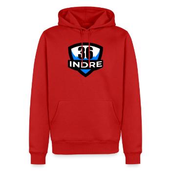 36 Indre - Männer Premium Bio Hoodie - Rot - Vorne - Nico (187cm)