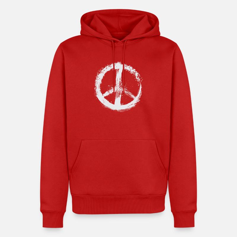 Symbole de paix blanc - Sweat à capuche Premium bio Homme - rouge