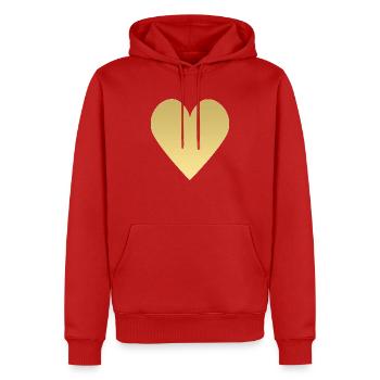 Herz aus Gold - Männer Premium Bio Hoodie - Rot - Vorne - Nico (187cm)