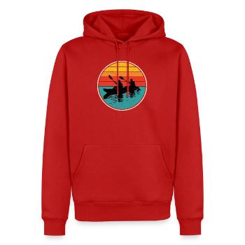 Sunset Kayak Duo Circle - Men’s Premium Organic Hoodie - red - Front - Nico (187cm)