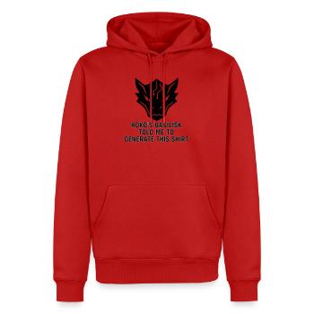Generated by the Basilisk - Männer Premium Bio Hoodie - Rot - Vorne - Nico (187cm)