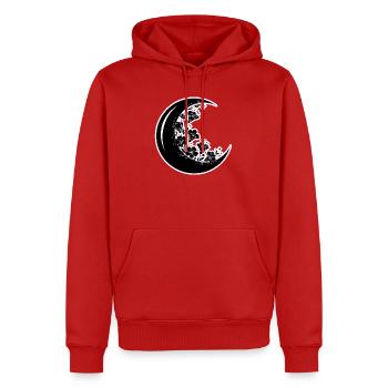 Illustration florale de la phase de lune - Sweat à capuche Premium bio Homme - rouge - Devant - Nico (187cm)