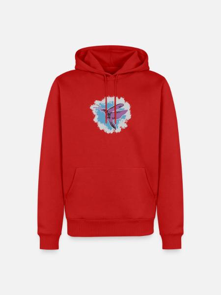Aquarell-Schmetterlingflug Motiv - Männer Premium Bio Hoodie - Rot