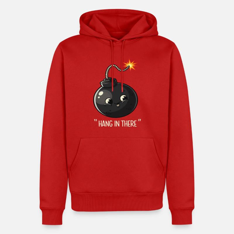 Kawaii Exploding Bomb Comic Design - Men’s Premium Organic Hoodie - red