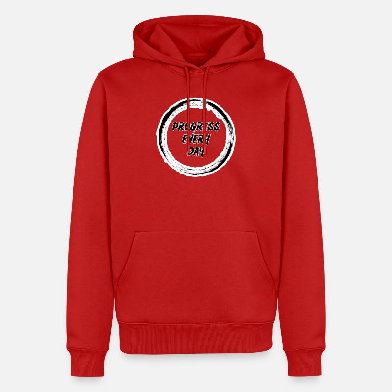 Cercle Zen Progrès Tous Les Jours - Sweat à capuche Premium bio Homme - rouge