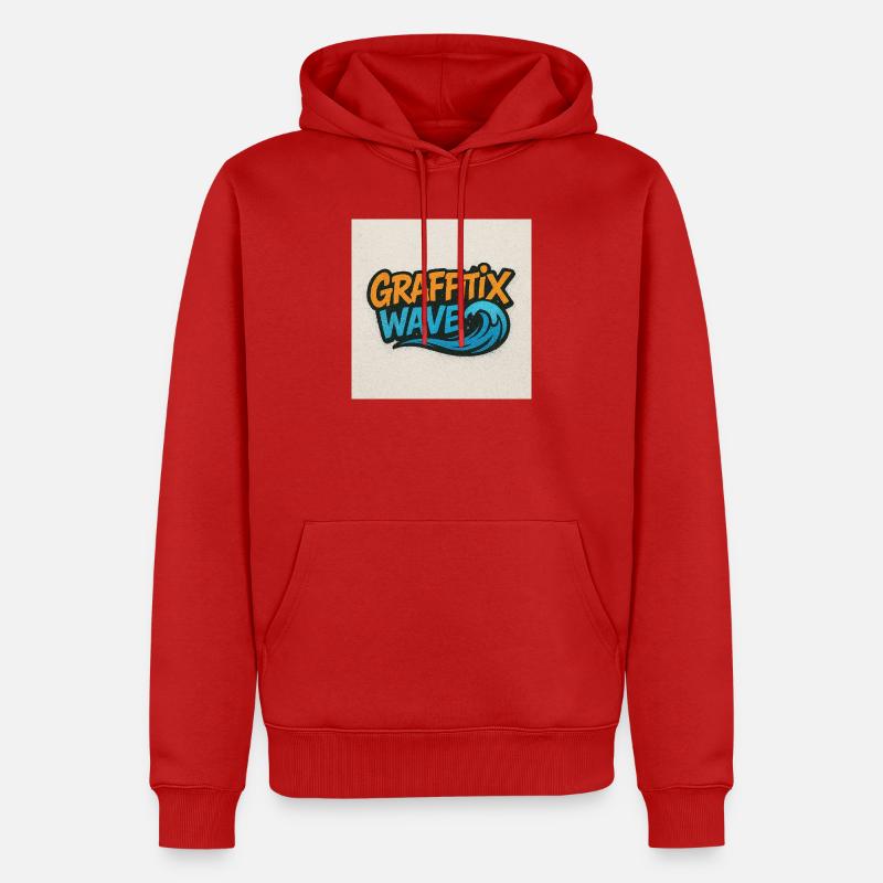 Graffitix Wave Graffiti Logo - Sweat à capuche Premium bio Homme - rouge