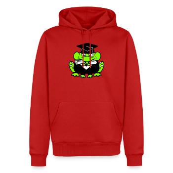 Frosch Schulabschluss Abitur bestanden College süß - Männer Premium Bio Hoodie - Rot - Vorne - Nico (187cm)