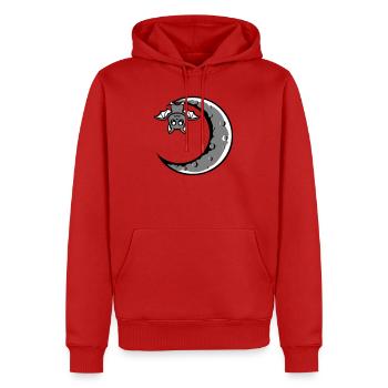 Süße Fledermaus Sichelmond hängt Halloween Nacht - Männer Premium Bio Hoodie - Rot - Vorne - Nico (187cm)