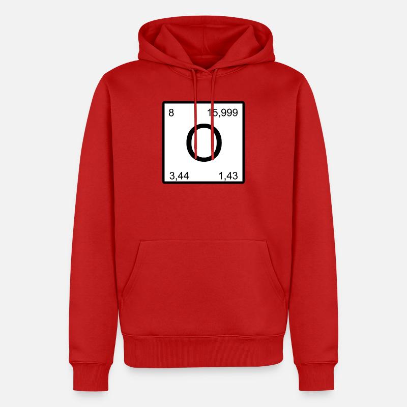 O Sauerstoff Zeichen im Minimalstil nerd - Männer Premium Bio Hoodie - Rot