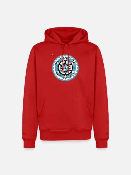 Bin dann mal Rad fahren - Fahrrad Logo MTB Design - Männer Premium Bio Hoodie - Rot