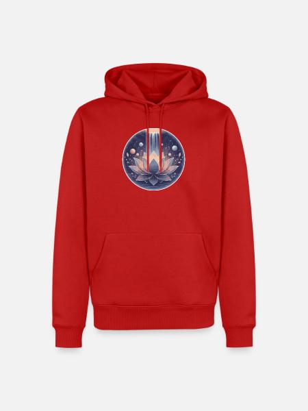 Kosmischer Lotusgarten - Männer Premium Bio Hoodie - Rot