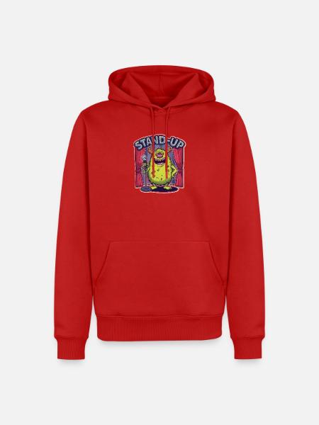 Stand-up-Monster auf der Bühne - Männer Premium Bio Hoodie - Rot